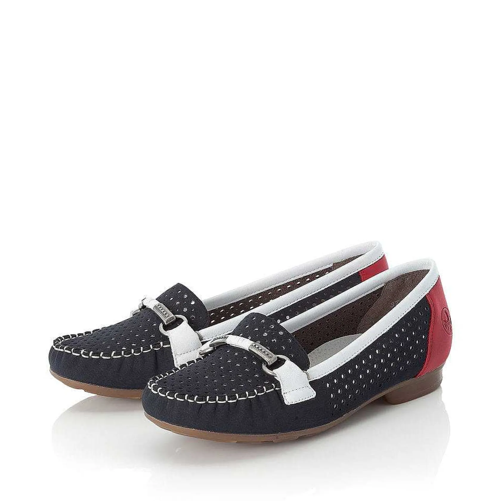 Rieker Low Shoes & Slippers-Women'S Ballerinas Ocean Blue-Fire Red