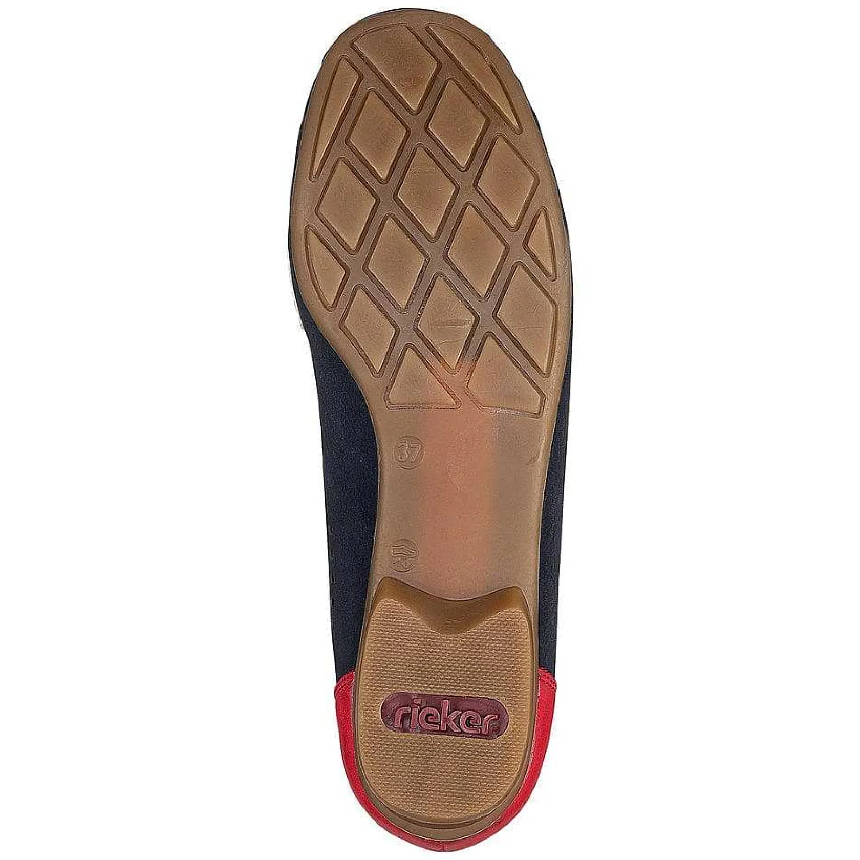 Rieker Low Shoes & Slippers-Women'S Ballerinas Ocean Blue-Fire Red