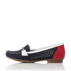 Rieker Low Shoes & Slippers-Women'S Ballerinas Ocean Blue-Fire Red