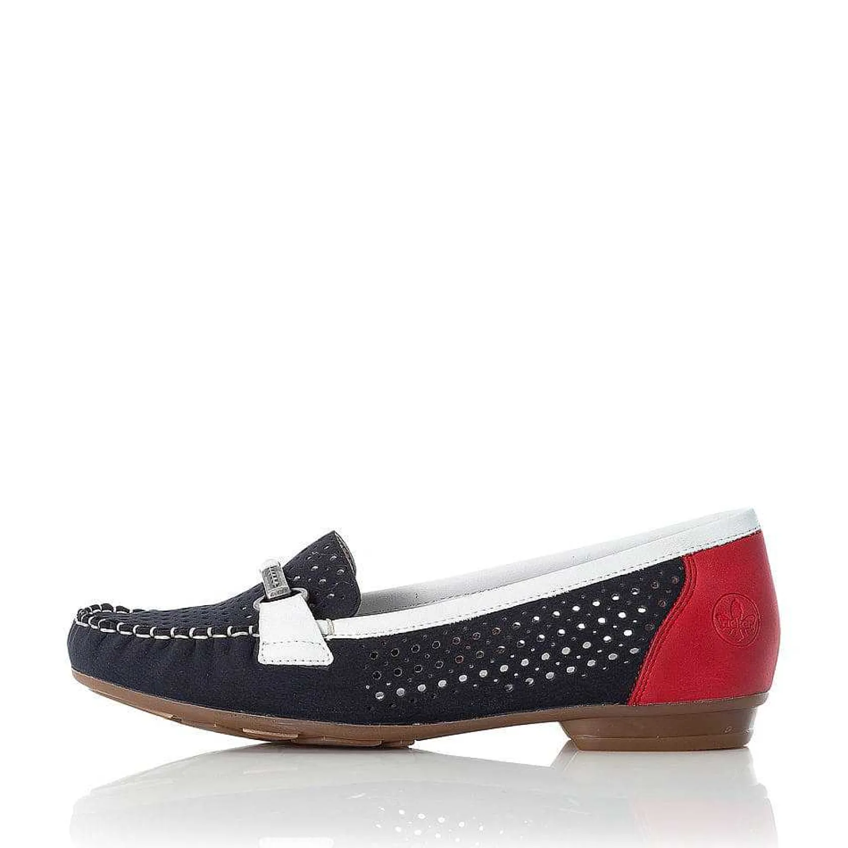Rieker Low Shoes & Slippers-Women'S Ballerinas Ocean Blue-Fire Red