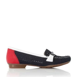 Rieker Low Shoes & Slippers-Women'S Ballerinas Ocean Blue-Fire Red