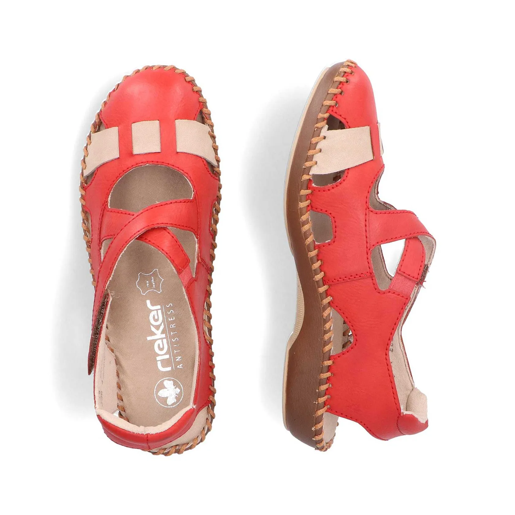 Rieker Colorful Styles-Women'S Ballerinas Fire Red