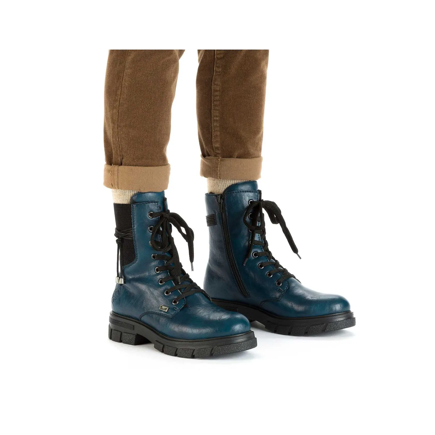 Rieker Ankle Boots & Boots-Women'S Biker Boots Petrol-Black