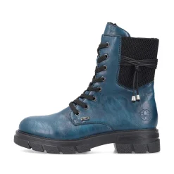 Rieker Ankle Boots & Boots-Women'S Biker Boots Petrol-Black