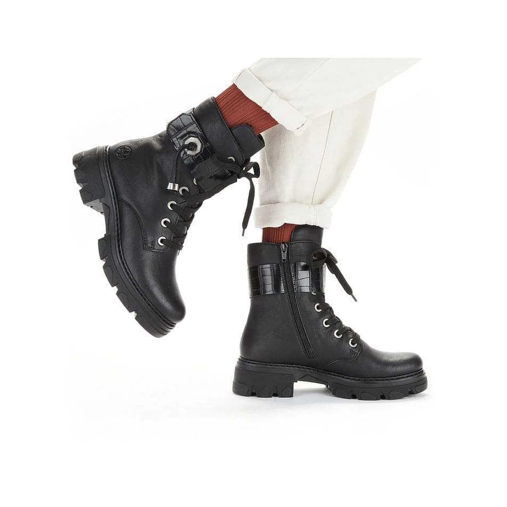 Rieker Ankle Boots & Boots-Women'S Biker Boots Jet Black