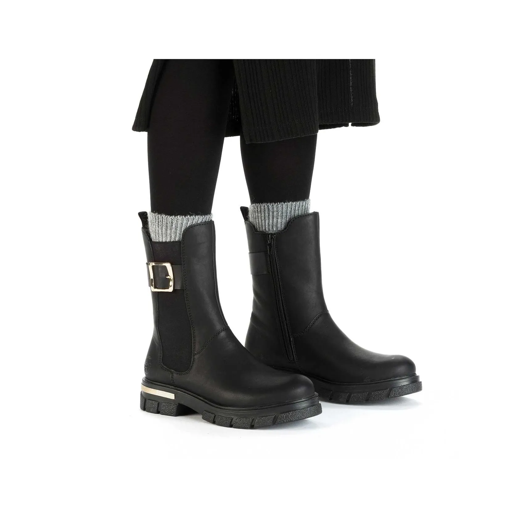 Rieker Ankle Boots & Boots-Women'S Biker Boots Jet Black