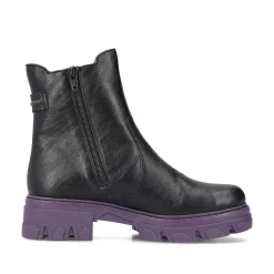 Rieker Ankle Boots & Boots-Women'S Biker Boots Night Black-Purple