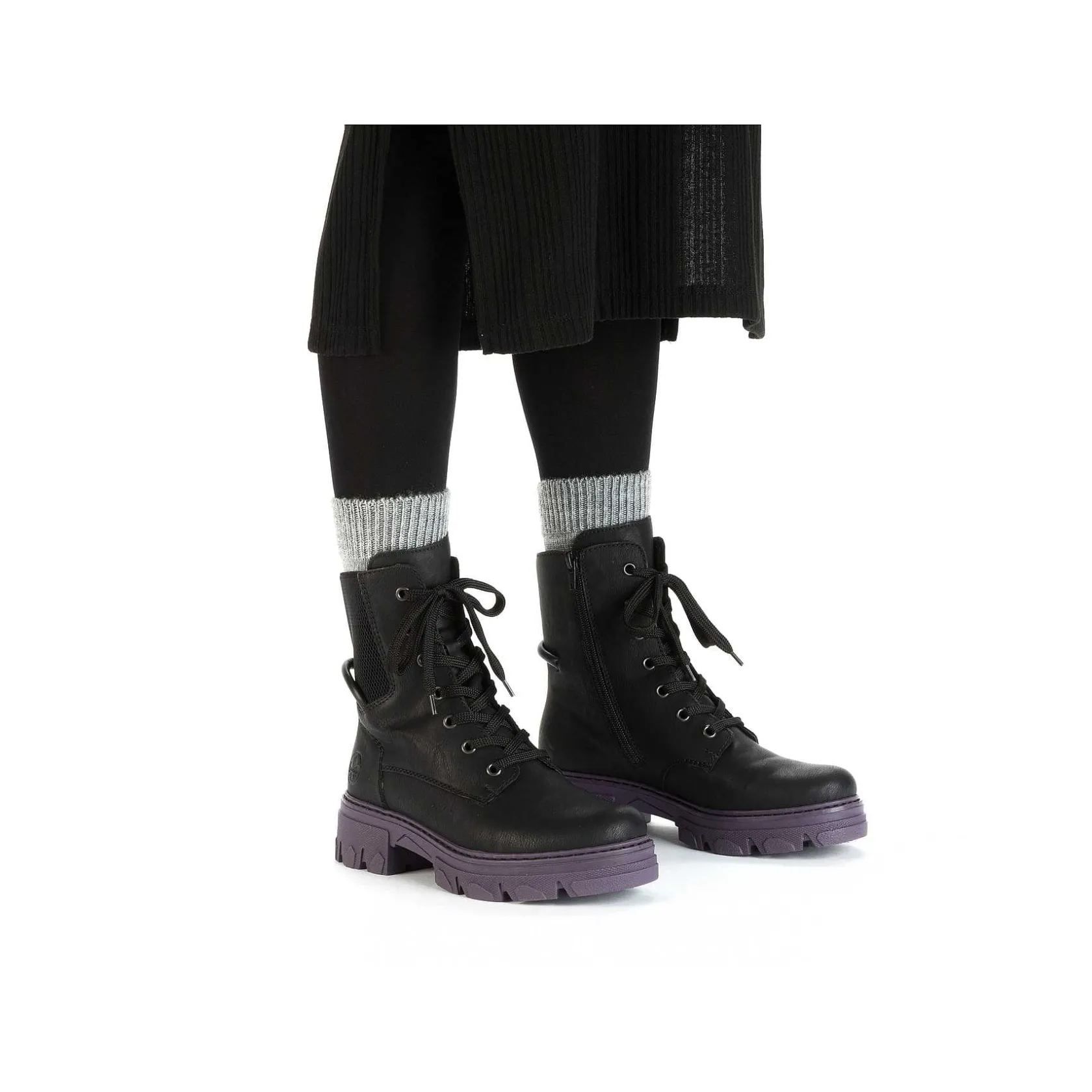 Rieker Ankle Boots & Boots-Women'S Biker Boots Night Black-Purple