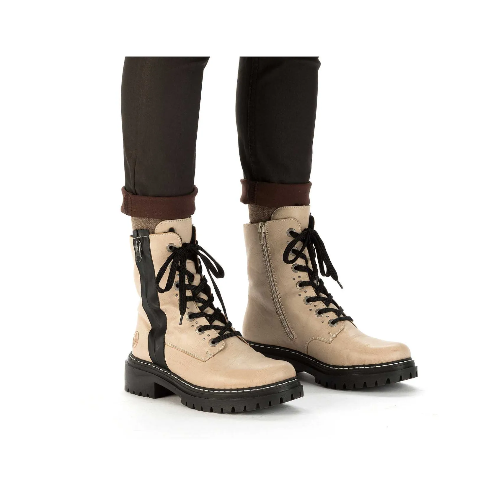 Rieker Ankle Boots & Boots-Women'S Biker Boots Vanilla Beige