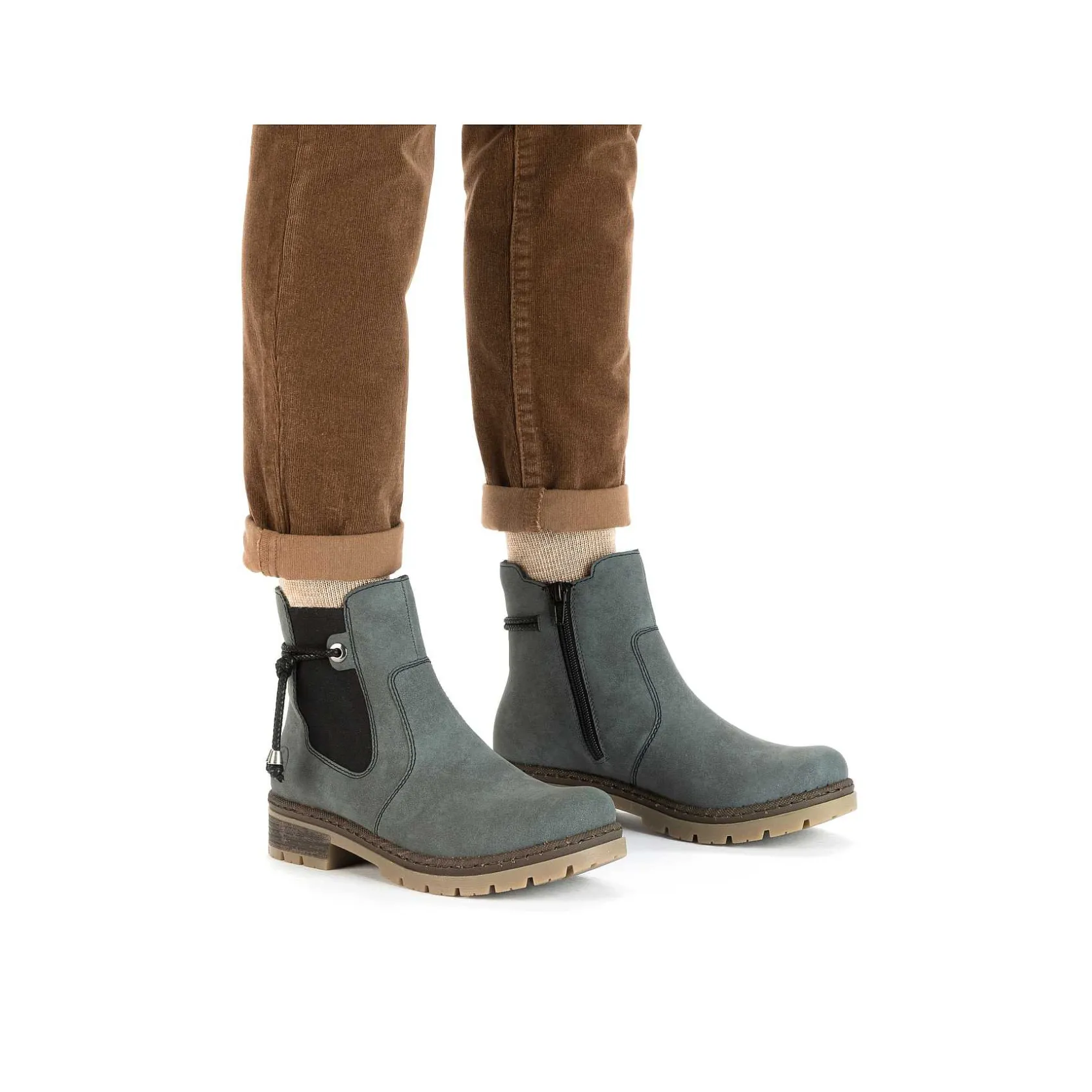 Rieker Ankle Boots & Boots-Women'S Chelsea Boots Grey-Blue-Black