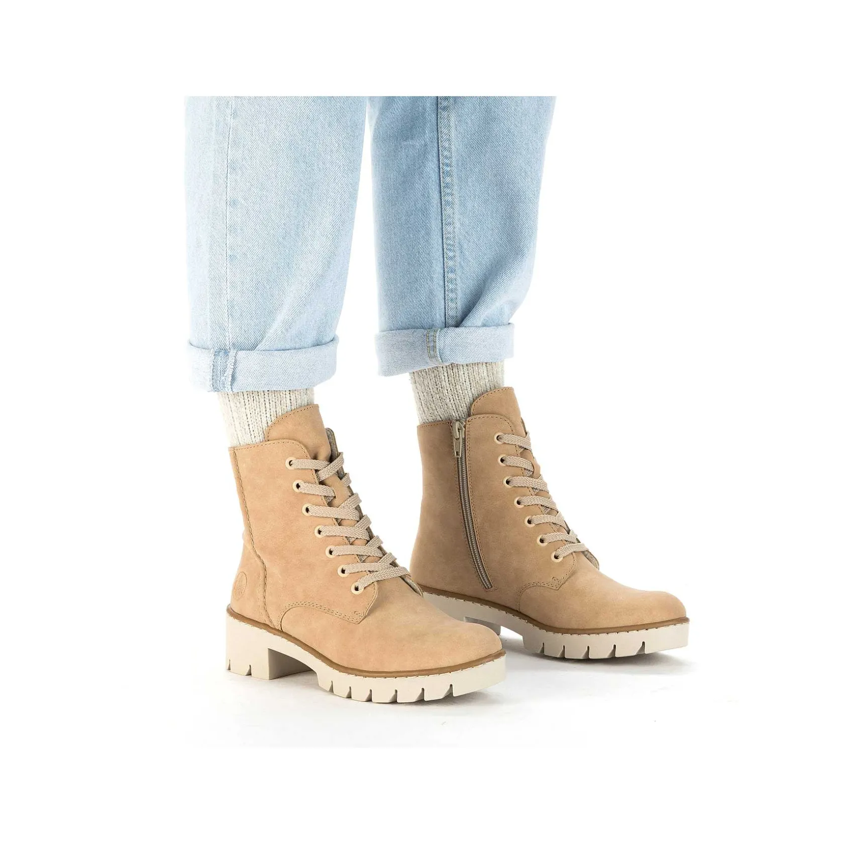 Rieker Ankle Boots & Boots-Women'S Corded Boots Brown Beige