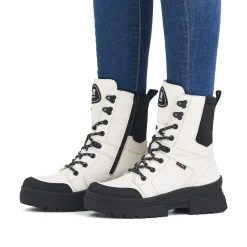 Rieker Ankle Boots & Boots-Women'S Corded Boots Snow-White Deep-Black