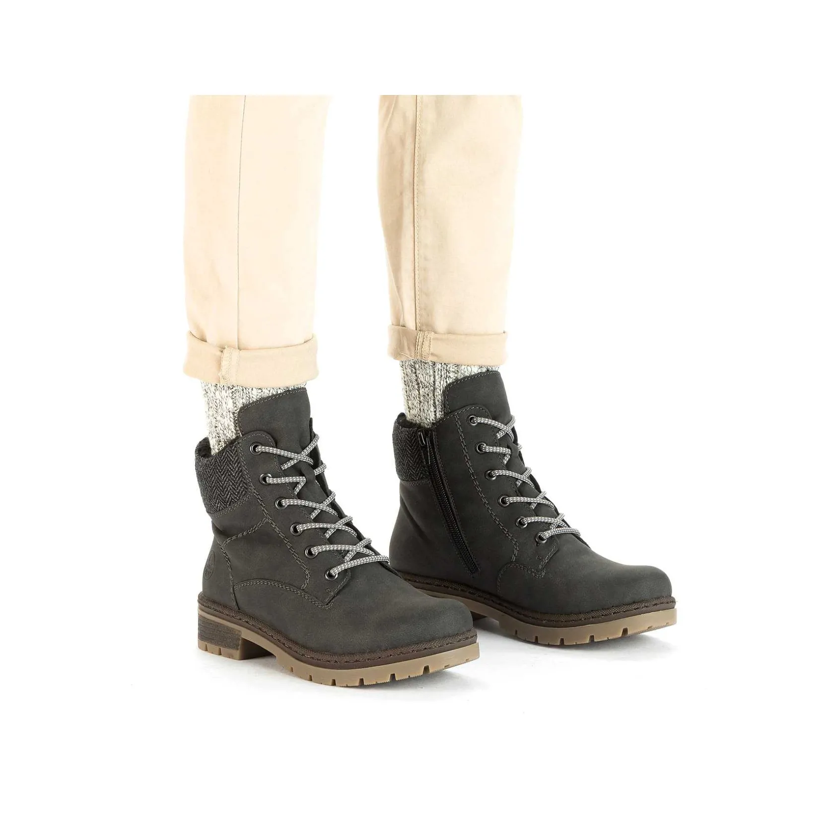 Rieker Ankle Boots & Boots-Women'S Corded Boots Asphalt Gray