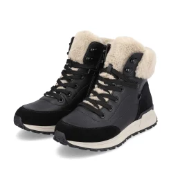 Rieker Ankle Boots & Boots-Women'S Corded Boots Midnight-Black Stone-Grey