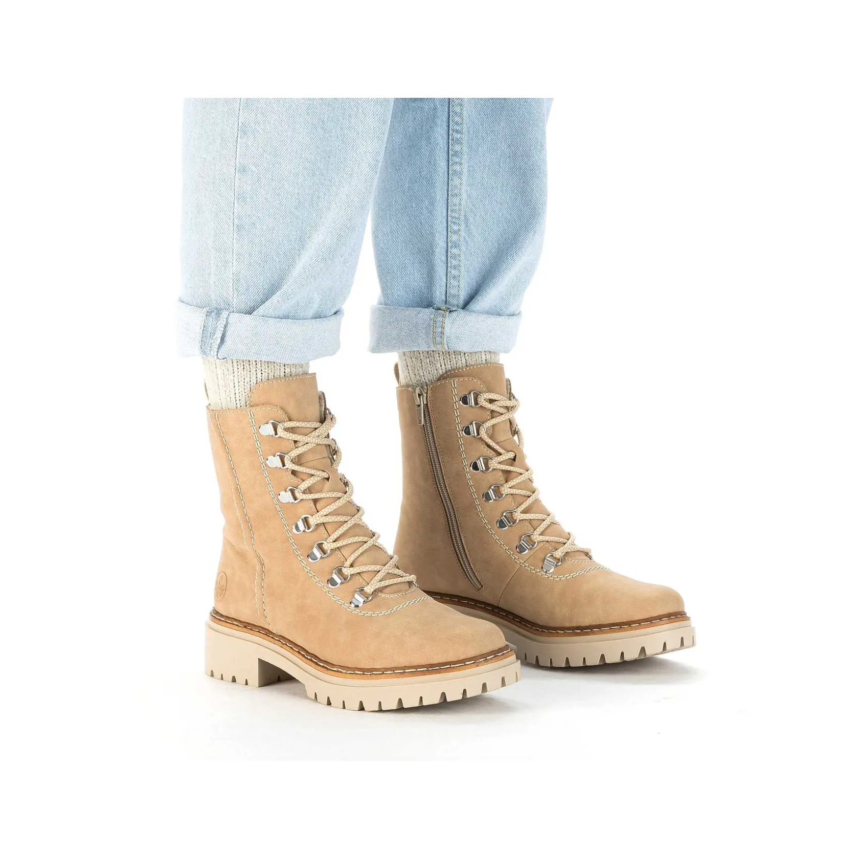 Rieker Ankle Boots & Boots-Women'S Corded Boots Brown Beige