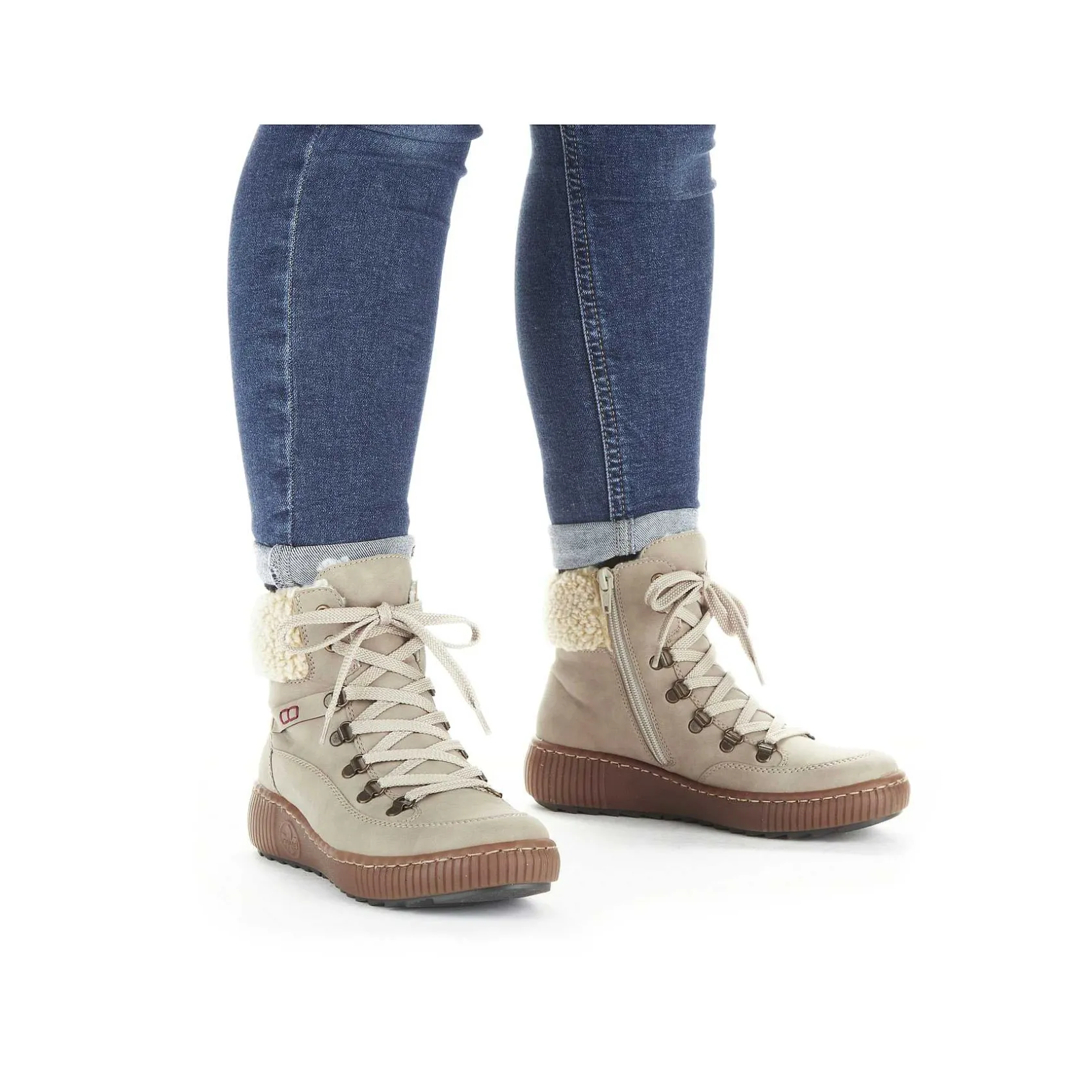 Rieker Ankle Boots & Boots-Women'S Corded Boots Cream Beige