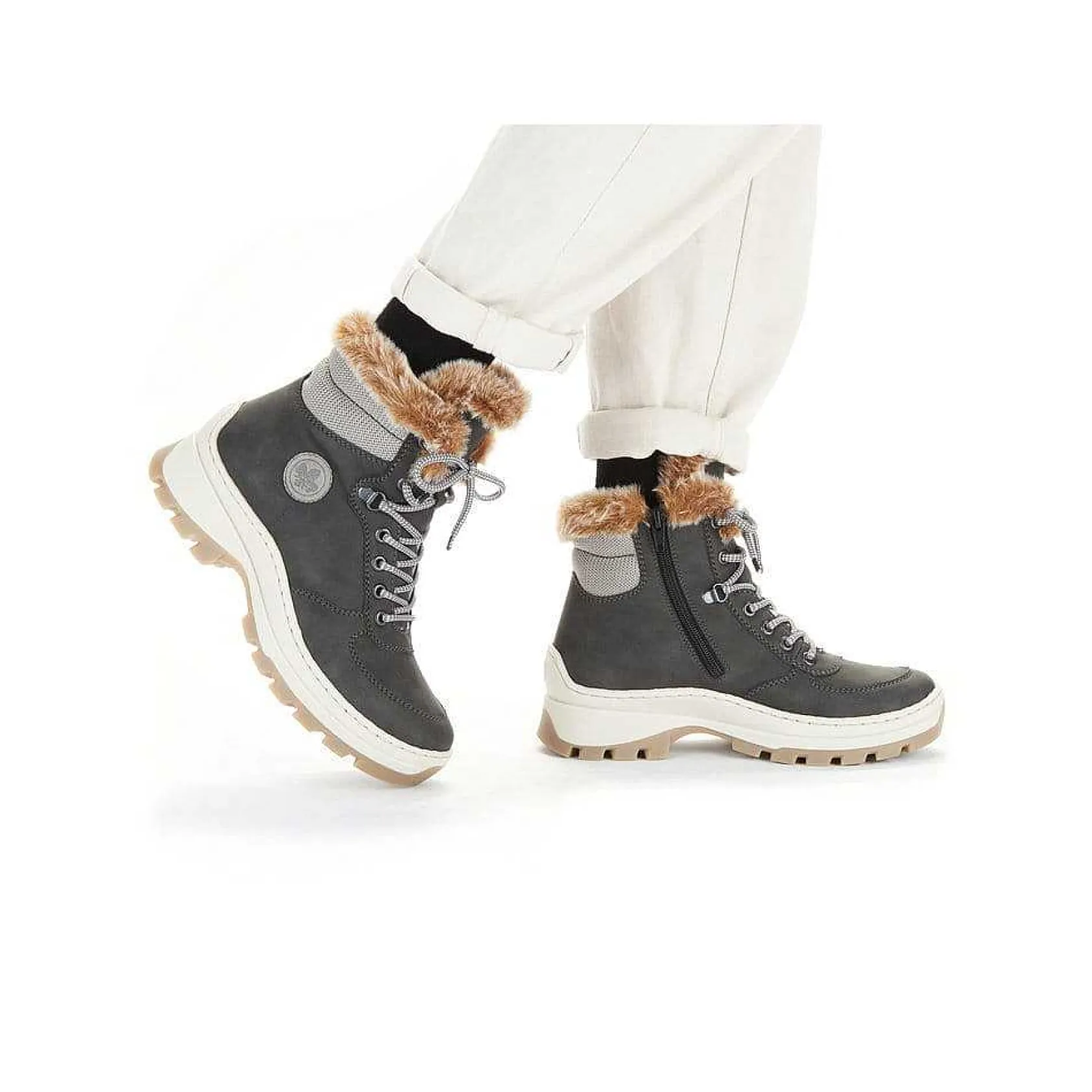Rieker Ankle Boots & Boots-Women'S Corded Boots Granite Gray