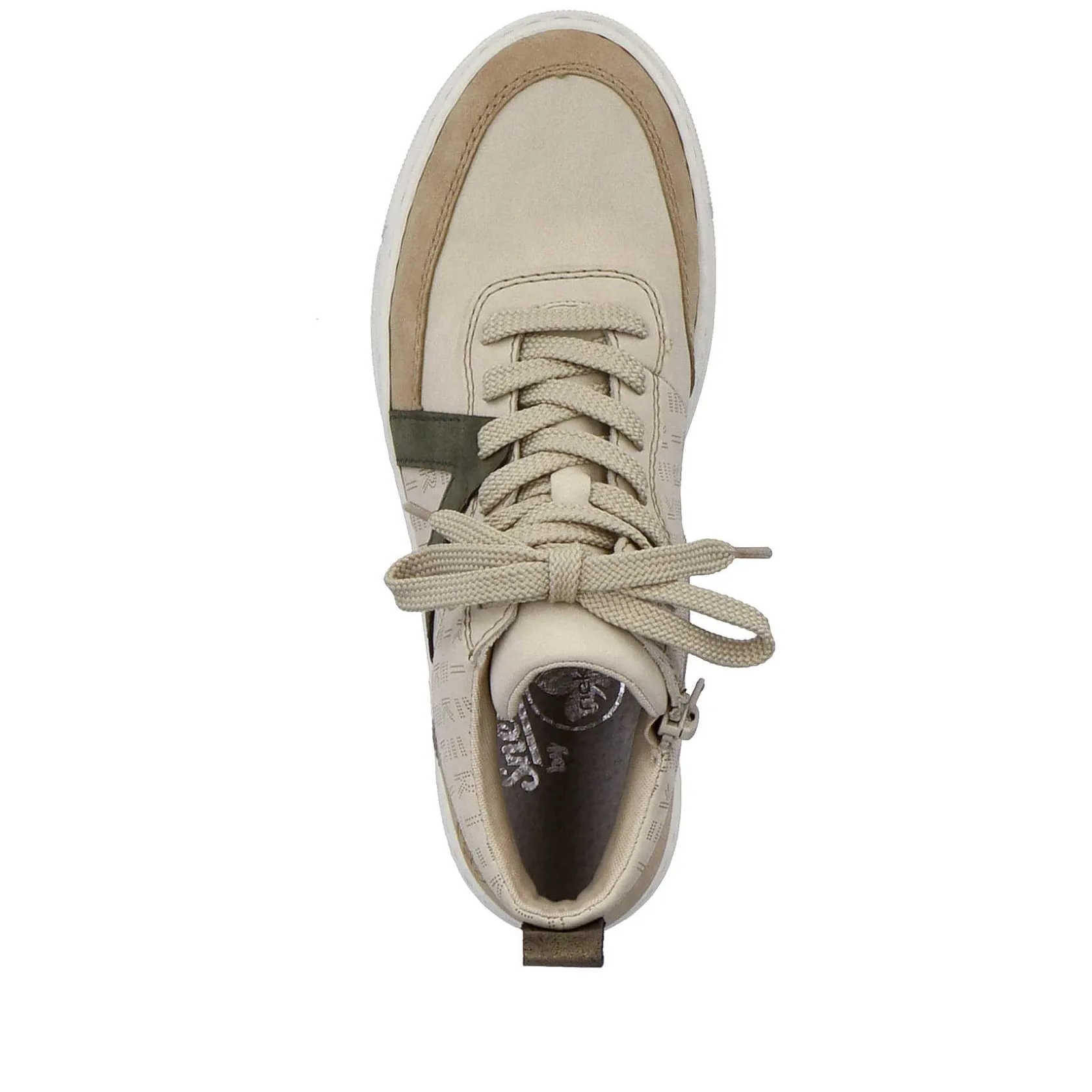Rieker Sneakers-Women'S High Sneaker Cream Beige-Khaki Green