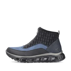 Rieker Sneakers-Women'S High Sneaker Asphalt Black-Ocean Blue