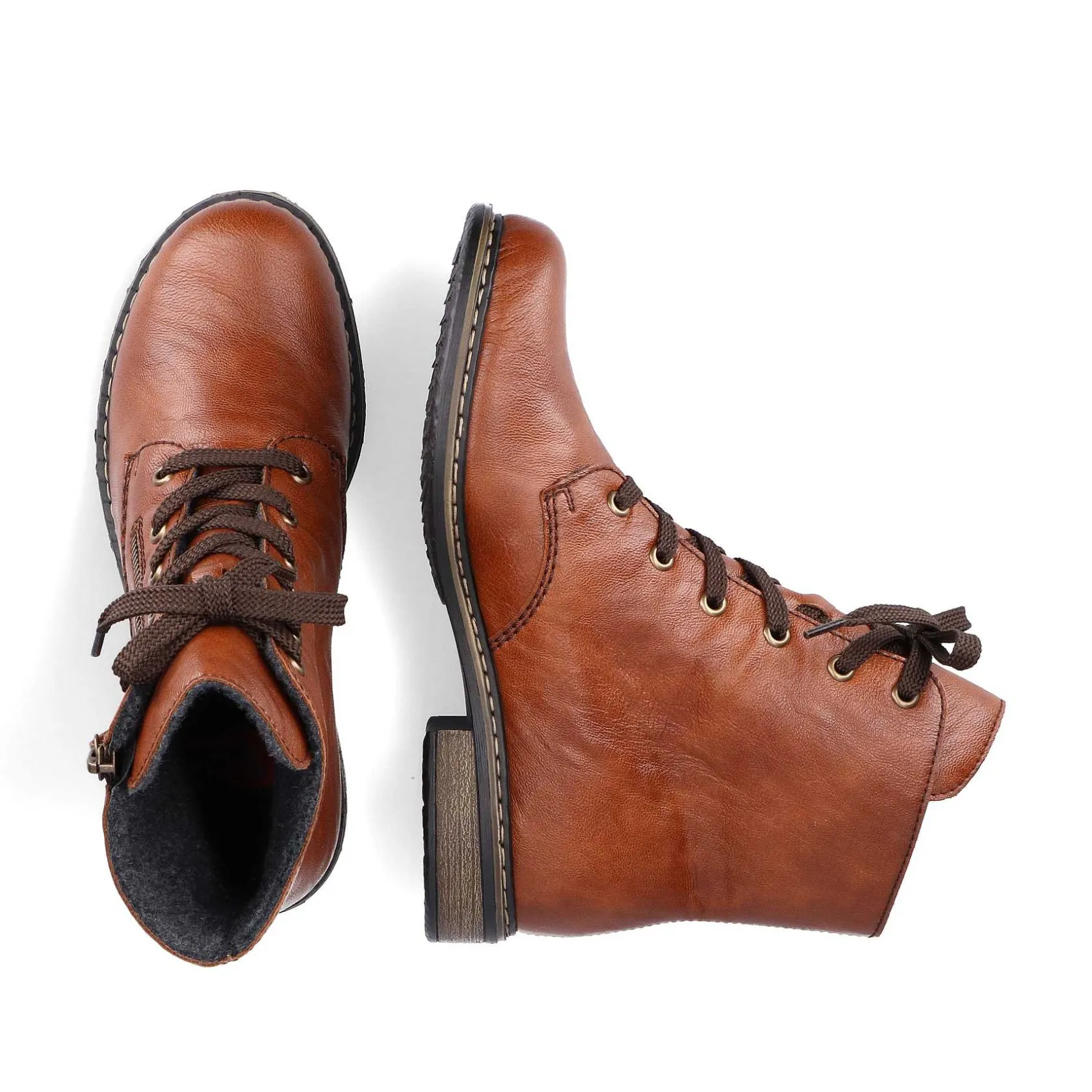 Rieker Ankle Boots & Boots-Women'S Laced Boots Caramel Brown