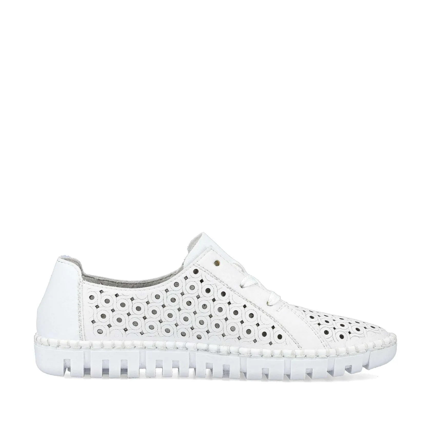 Rieker Summer Shoes-Women'S Laced Shoes Pearl White