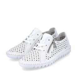 Rieker Summer Shoes-Women'S Laced Shoes Pearl White
