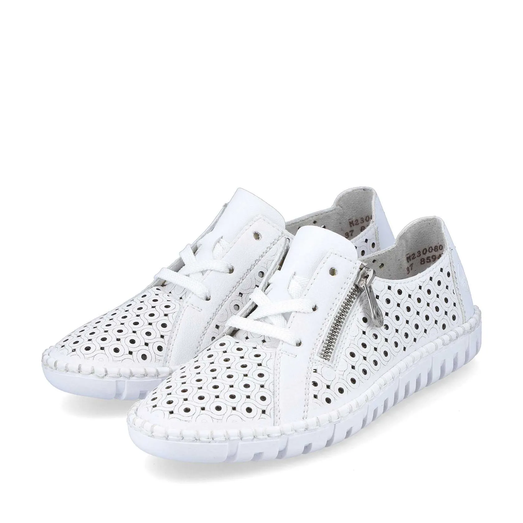 Rieker Summer Shoes-Women'S Laced Shoes Pearl White