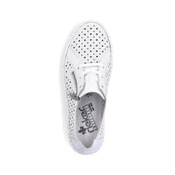 Rieker Summer Shoes-Women'S Laced Shoes Pearl White