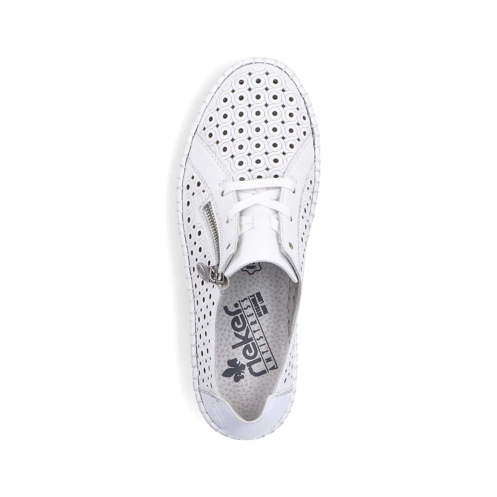 Rieker Summer Shoes-Women'S Laced Shoes Pearl White