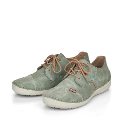 Rieker Low Shoes & Slippers-Women'S Lace-Up Shoes Green Gray