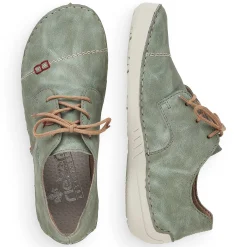 Rieker Low Shoes & Slippers-Women'S Lace-Up Shoes Green Gray