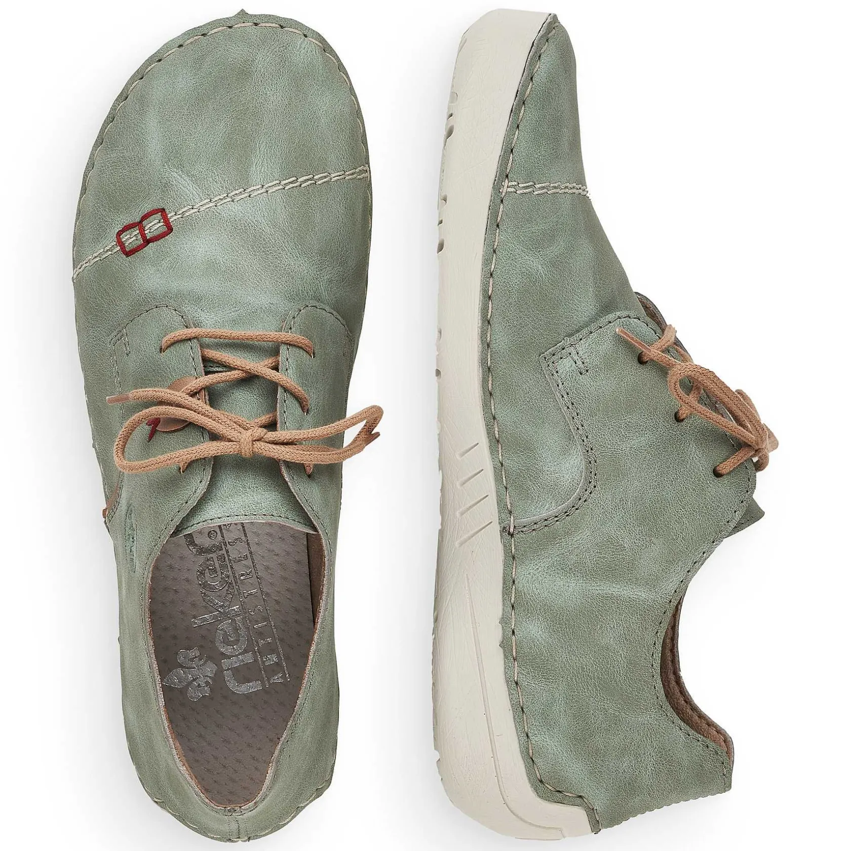 Rieker Low Shoes & Slippers-Women'S Lace-Up Shoes Green Gray