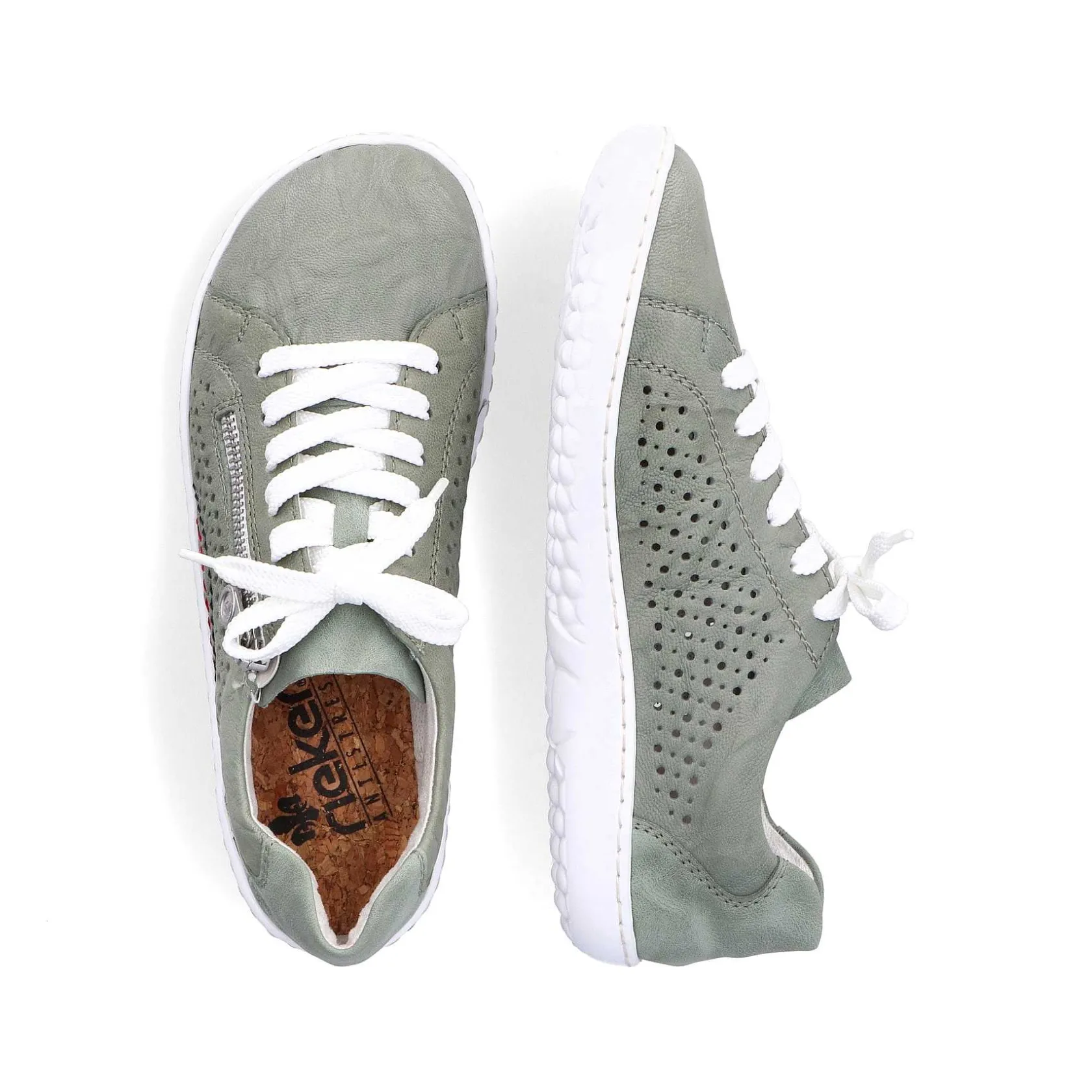 Rieker Colorful Styles-Women'S Lace-Up Shoes Mint Green