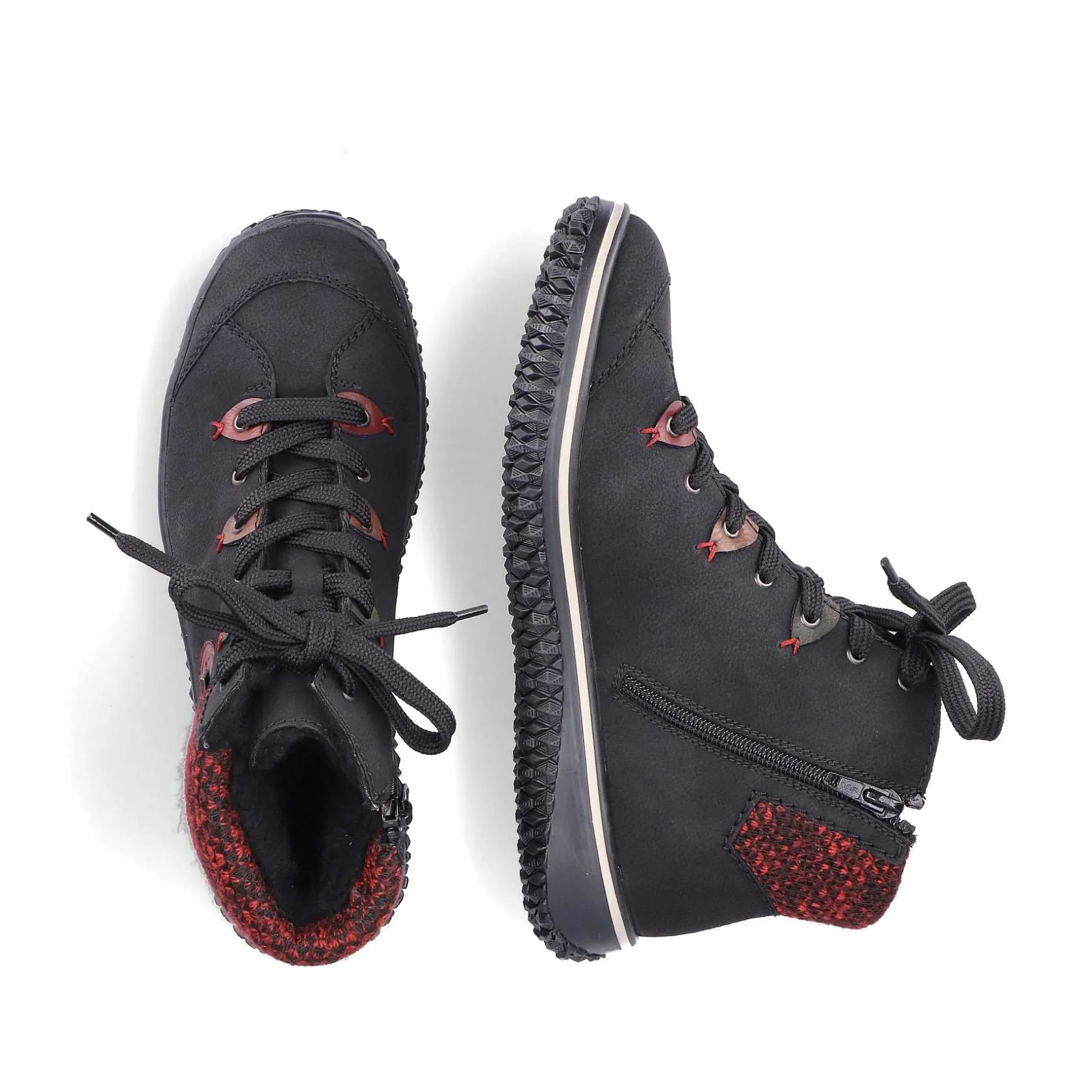 Rieker Low Shoes & Slippers-Women'S Lace-Up Shoes Graphite Black