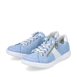 Rieker Low Shoes & Slippers-Women'S Lace-Up Shoes Sky Blue And White