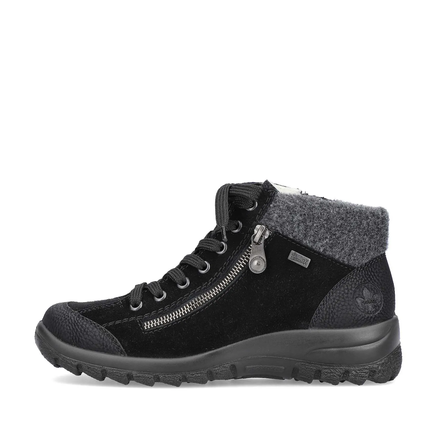 Rieker Low Shoes & Slippers-Women'S Lace-Up Shoes Graphite Black