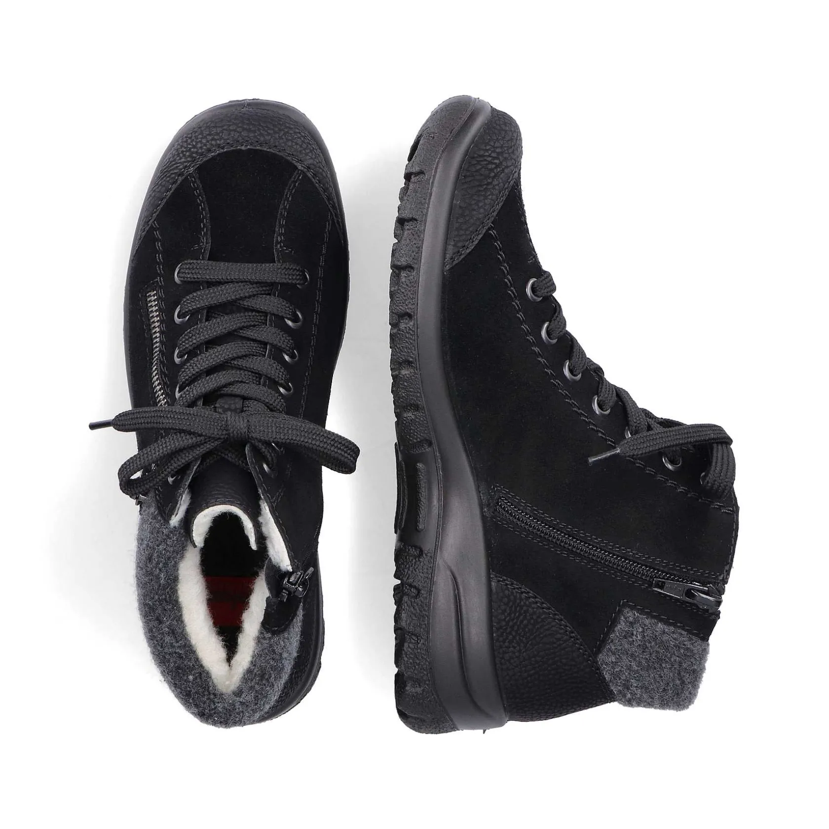 Rieker Low Shoes & Slippers-Women'S Lace-Up Shoes Graphite Black