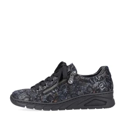 Rieker Low Shoes & Slippers-Women'S Lace-Up Shoes Black Metallic