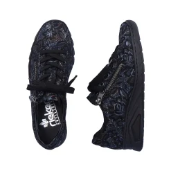 Rieker Low Shoes & Slippers-Women'S Lace-Up Shoes Black Metallic