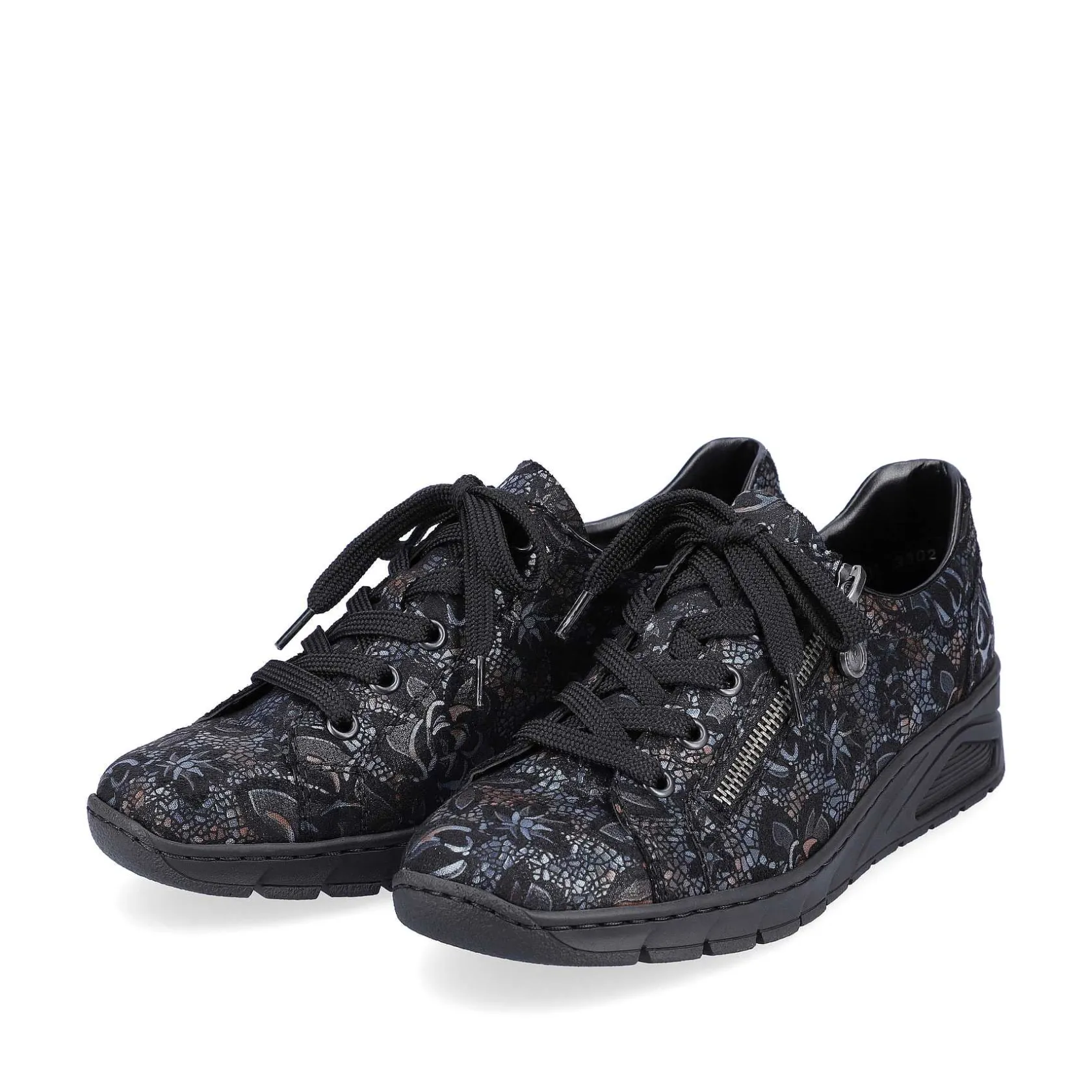Rieker Low Shoes & Slippers-Women'S Lace-Up Shoes Black Metallic