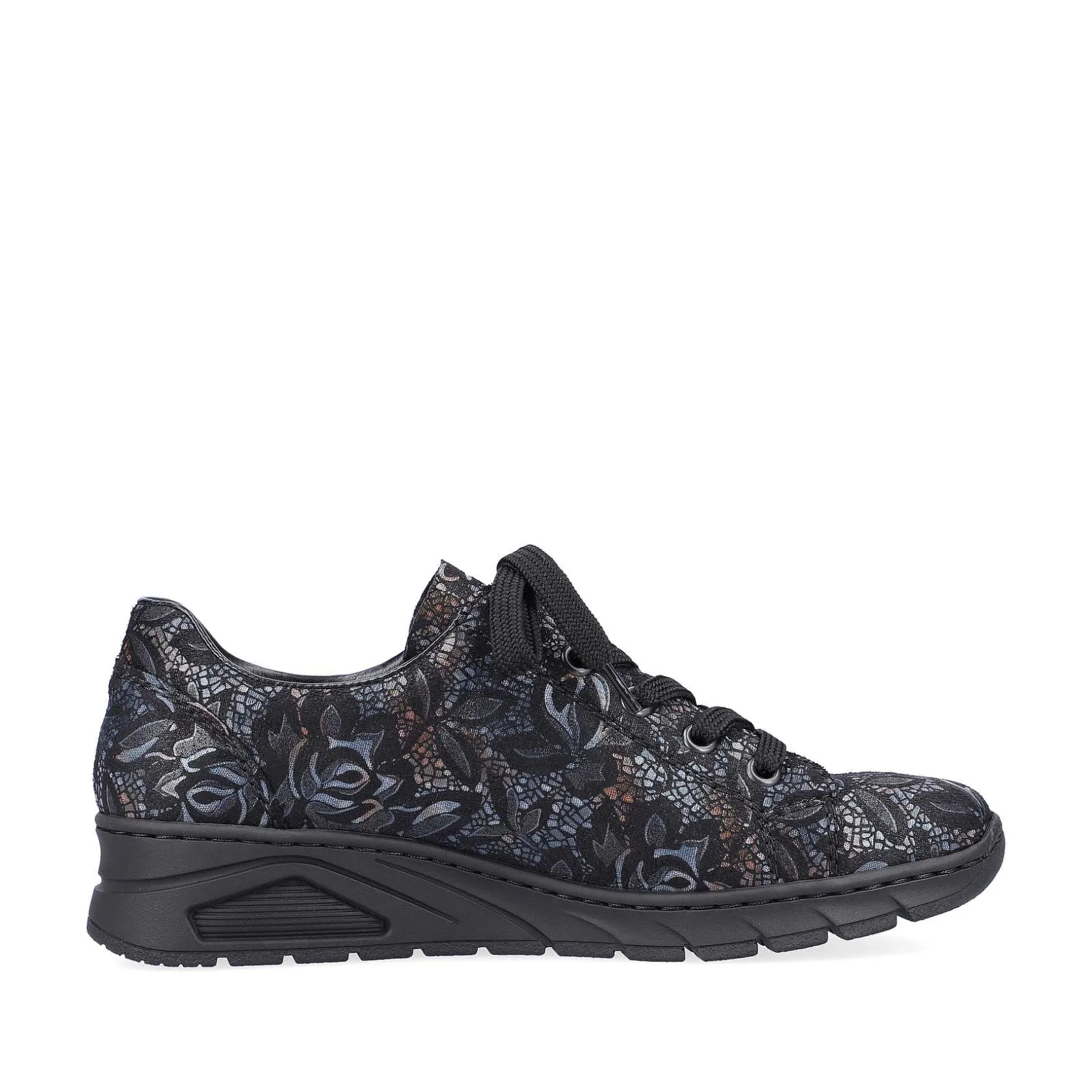 Rieker Low Shoes & Slippers-Women'S Lace-Up Shoes Black Metallic