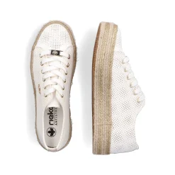 Rieker Low Shoes & Slippers-Women'S Lace-Up Shoes Swan White