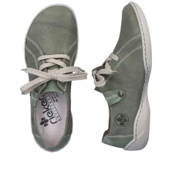 Rieker Low Shoes & Slippers-Women'S Lace-Up Shoes Green Gray