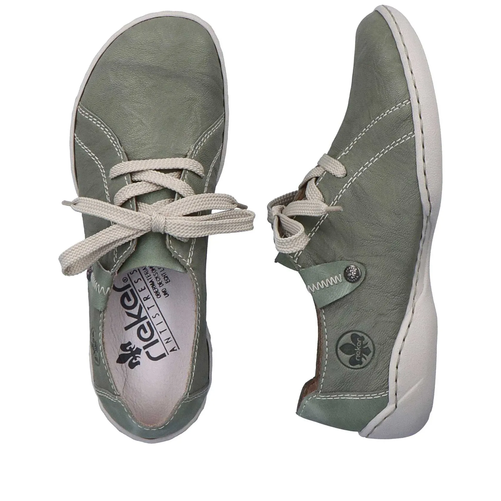 Rieker Low Shoes & Slippers-Women'S Lace-Up Shoes Green Gray