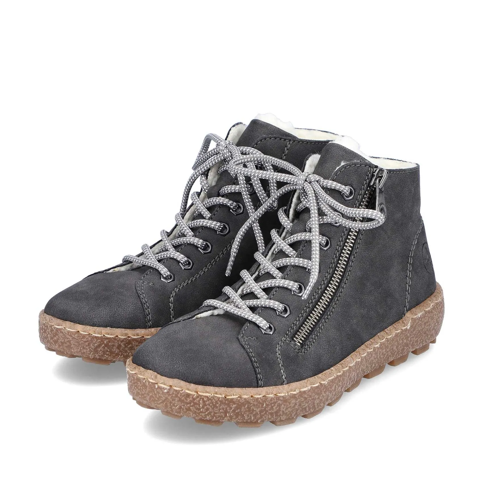 Rieker Low Shoes & Slippers-Women'S Lace-Up Shoes Asphalt Gray