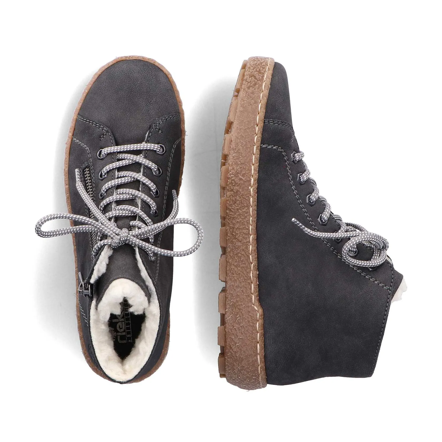 Rieker Low Shoes & Slippers-Women'S Lace-Up Shoes Asphalt Gray