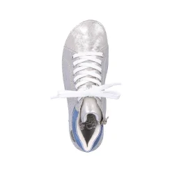 Rieker Low Shoes & Slippers-Women'S Lace-Up Shoes Silver Gray-Sky Blue