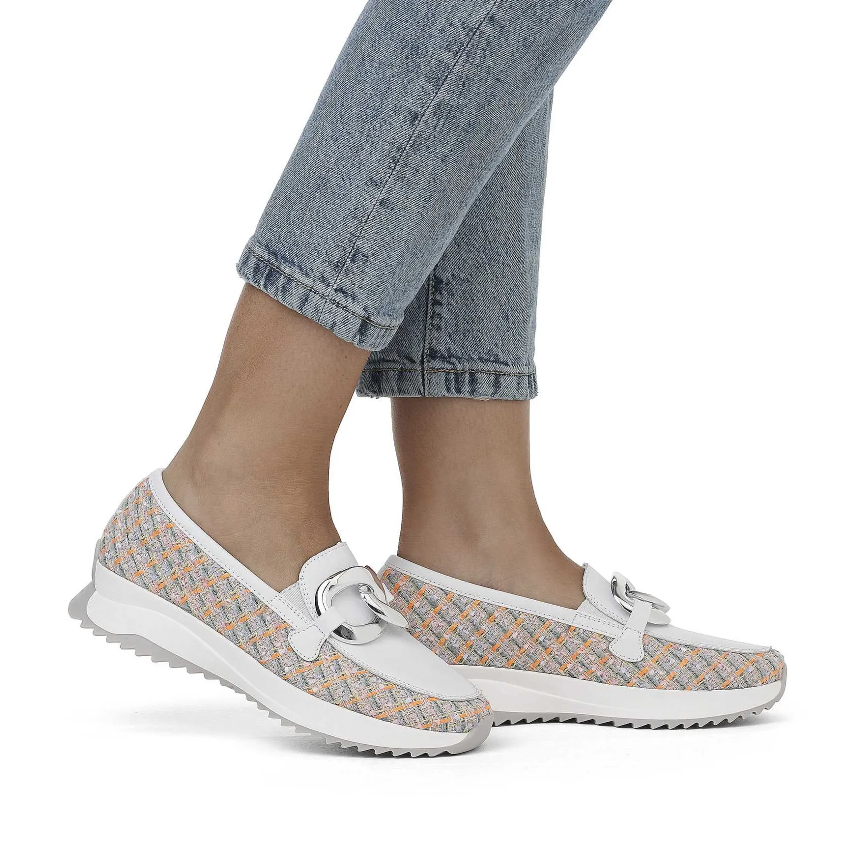 Rieker Colorful Styles-Women'S Loafer White-Multi