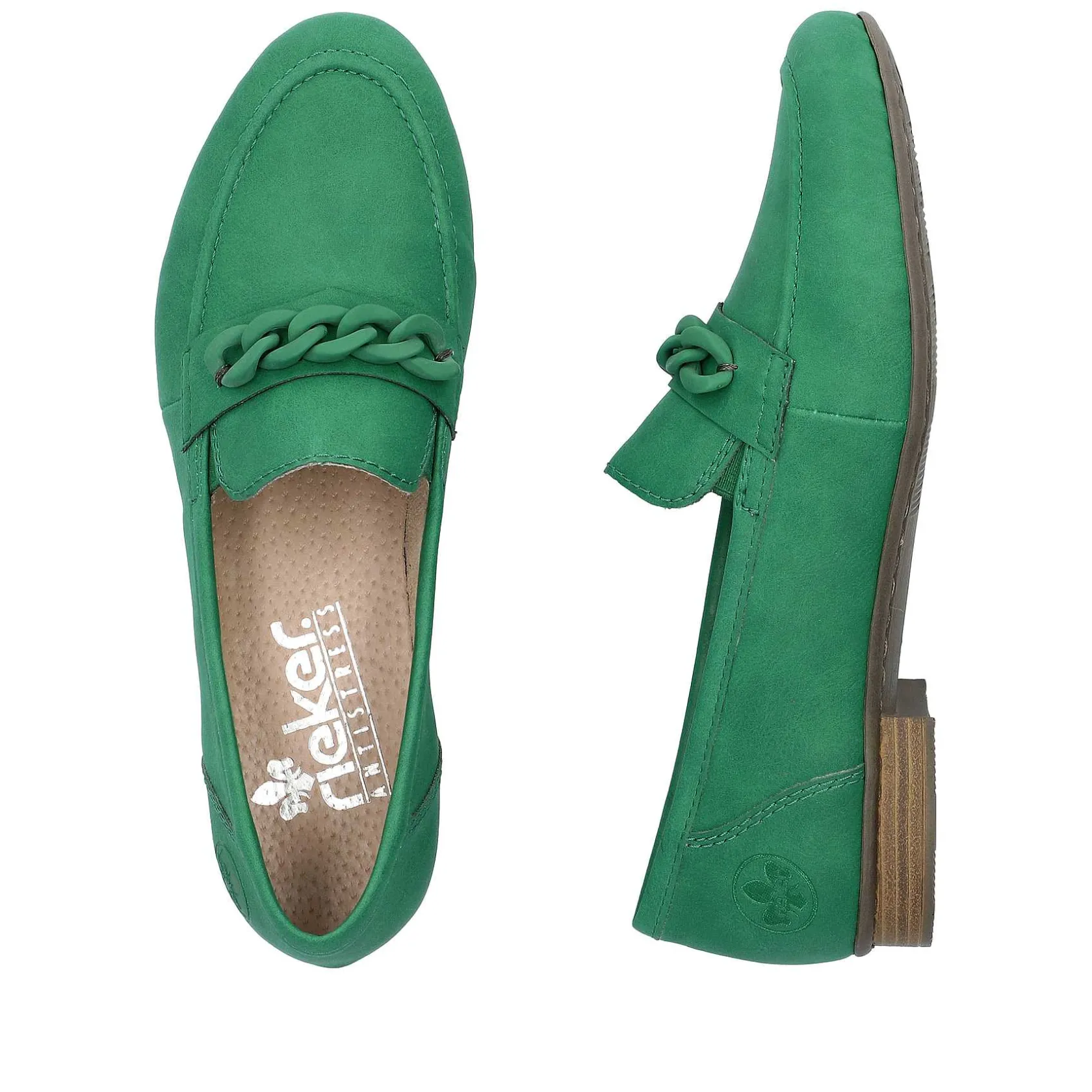 Rieker Summer Shoes-Women'S Loafers Grass Green