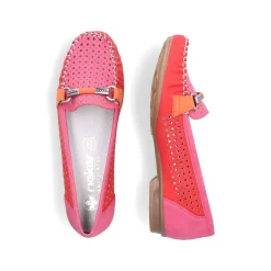 Rieker Business Shoes-Women'S Loafers Raspberry Red